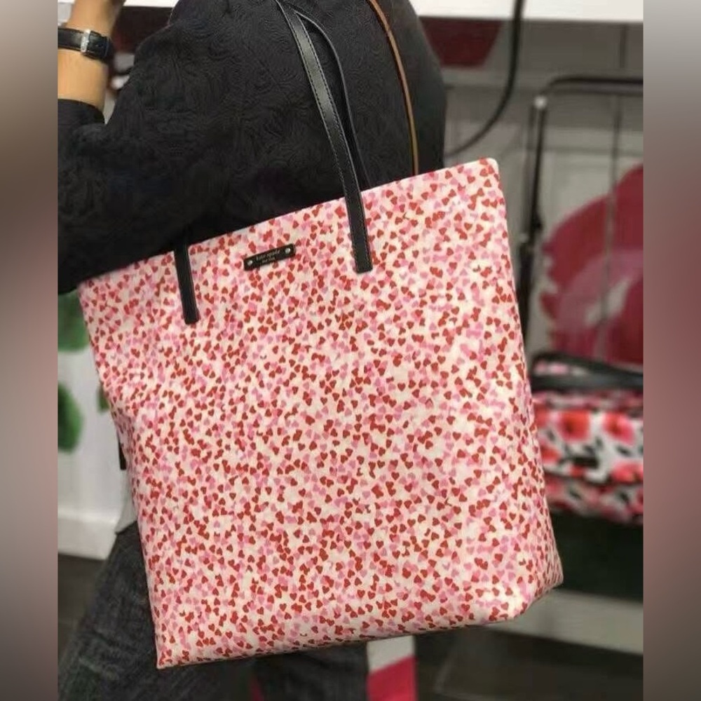 Kate Spade Pink Hearts Galore Tote Bag